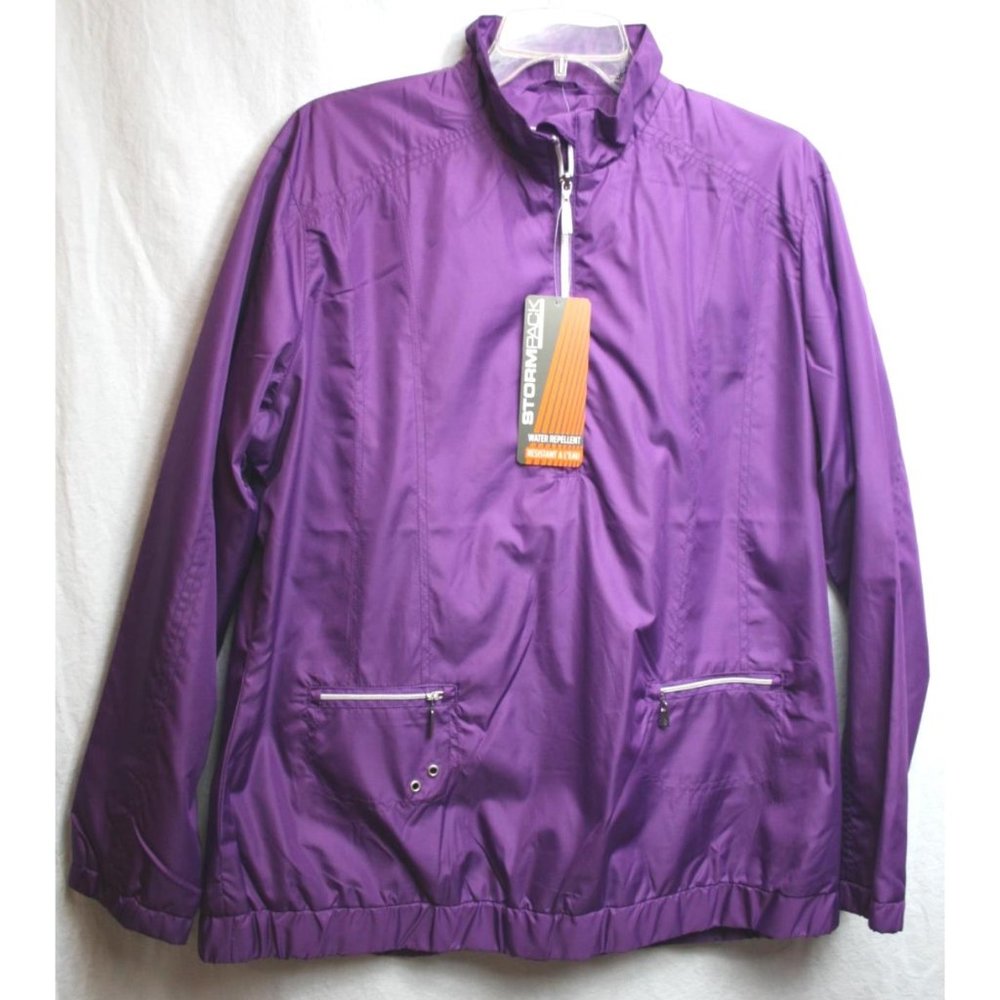 NWT AUR Storm Pack Women's Water Repellent Wind Jacket Purple XL